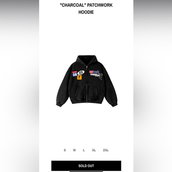 NWT- timeless pieces sold out patchwork hoodie - black - Picture 2 of 2